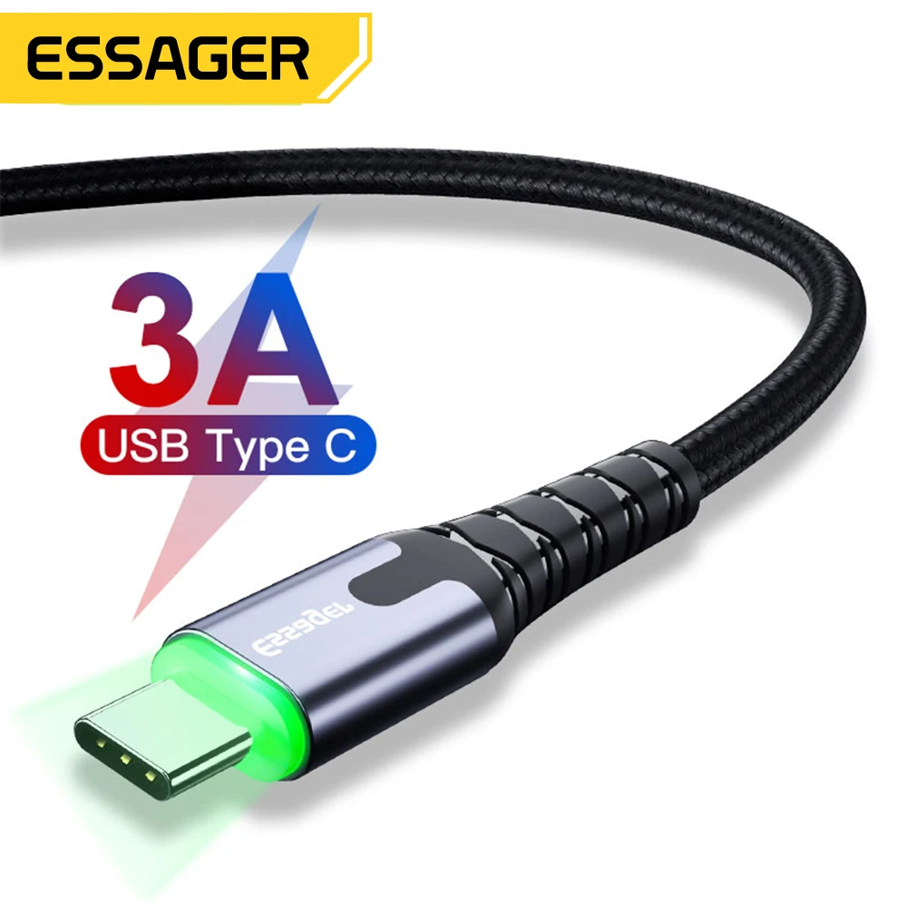

Зарядный кабель Essager, USB Type C, 3 м, для Xiaomi Redmi Note 8/7/Samsung