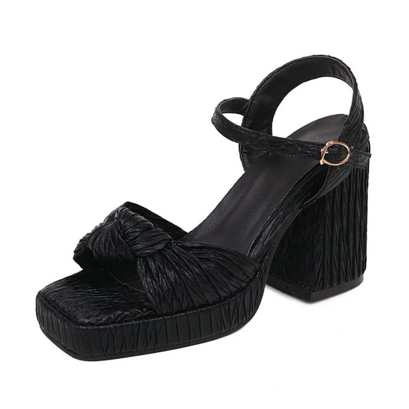 

New Women Sandals Superfine Fiber Retro Heel Gladiator's Sandals Women Casual Platform Open Toe High Heels Women Shoes Party