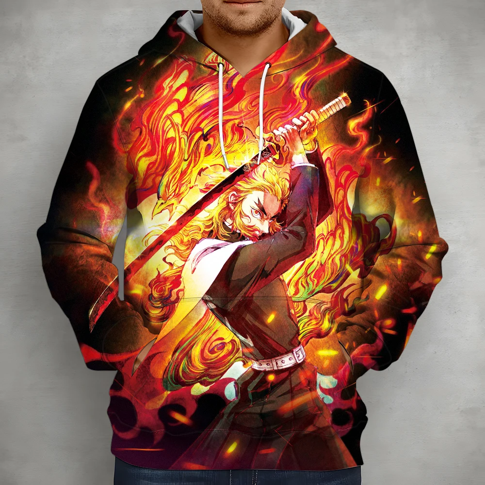 

Новинка 2022, стильная толстовка с капюшоном с 3D принтом манга, убийца демонов, спортивная одежда для влюбленных пар, летний модный мягкий дыш...