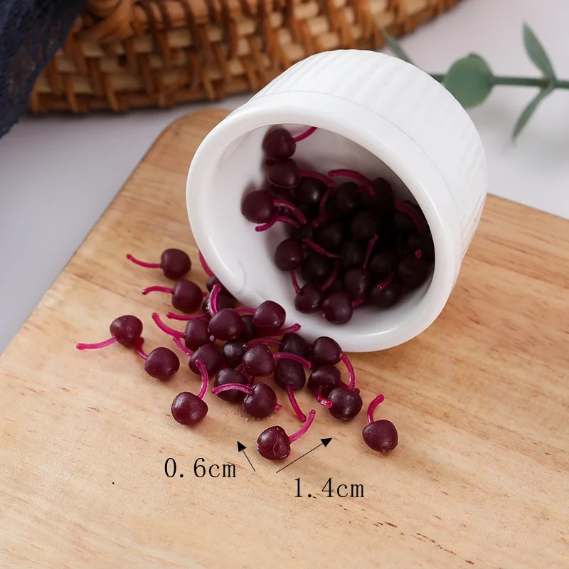 

20pcs Fake Strawberry Mini Mulberry Cherry Caviar Tomato Blueberry Fruit Miniature Simulation Food Doll Accessories Home Decor