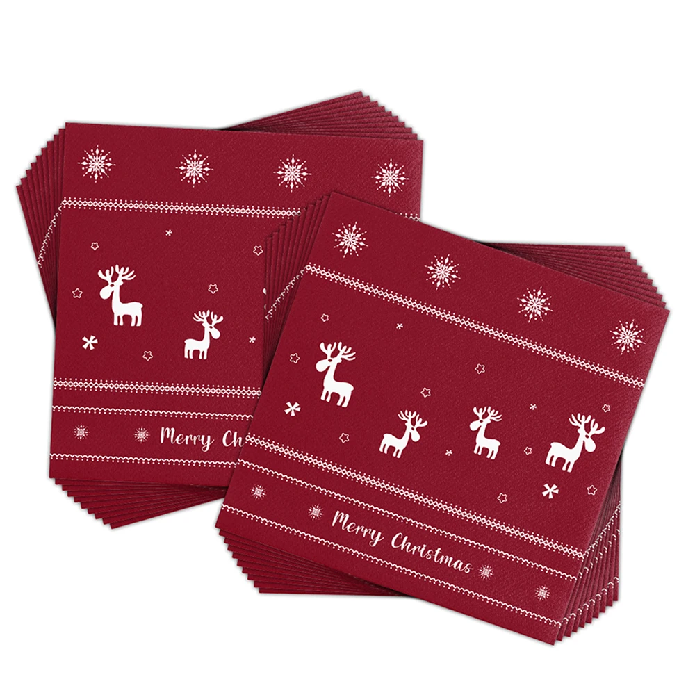 

Рождественские бумажные салфетки Снеговик Санта Лось