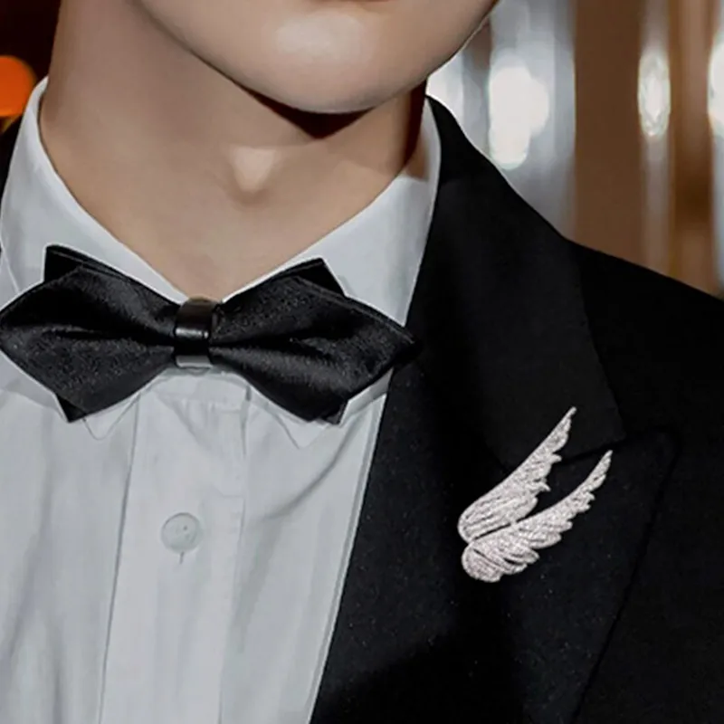 Роскошные Броши Стразы с ангельскими крыльями булавка для женщин блестящая на
