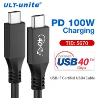ULT-unite USB4 Cable 40Gbps Type C PD 100W 4K 8K HD Video Wire Compatible Thunderbolt 3 Coaxial Cable for Macbook Ipad Pro Hub
