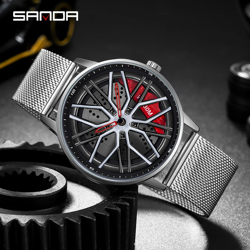 

Часы наручные мужские кварцевые, деловые водонепроницаемые с браслетом из нержавеющей стали, с поворотом на 360 градусов и колесиком ступицы