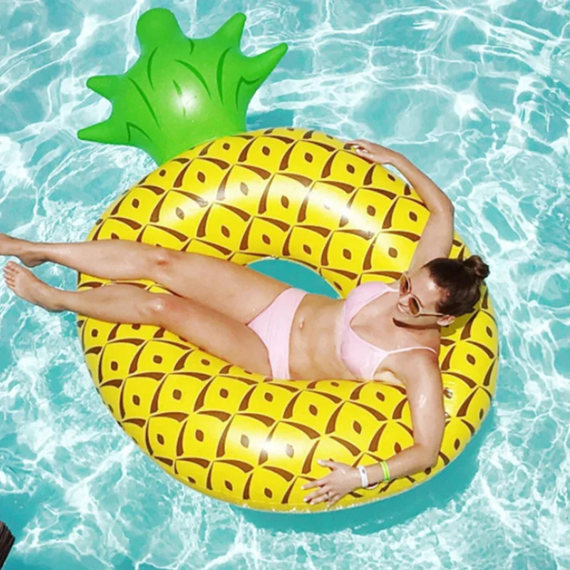 

Large Pineapple Inflatable Swimming Pool Floaties Swim Ring Adult Float Lifebuoy Toys