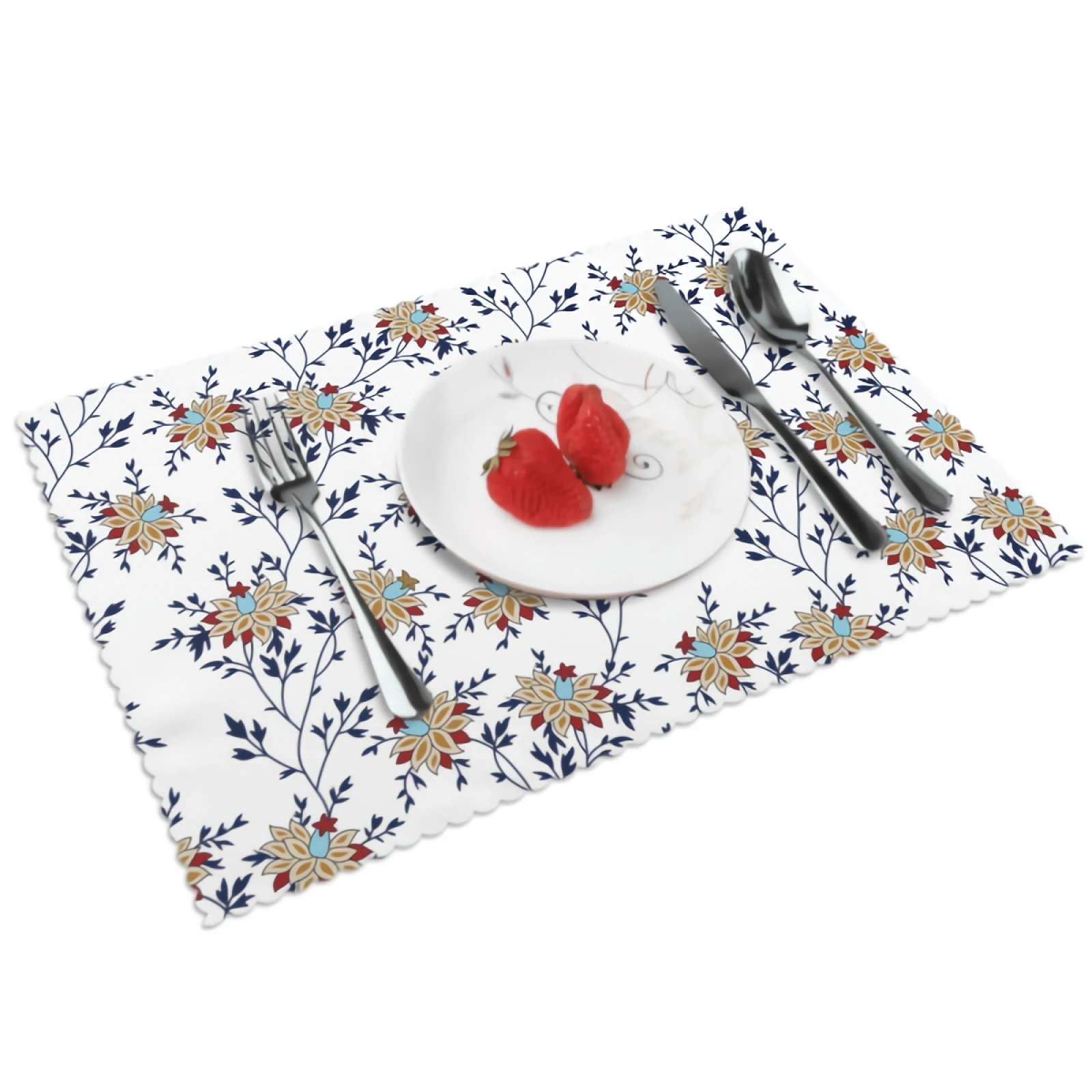

Elegant Floral Placemats Flowers Placemat Set of 4 Heat-Resisting Non Slip Table Mats Polyeste Place Mats