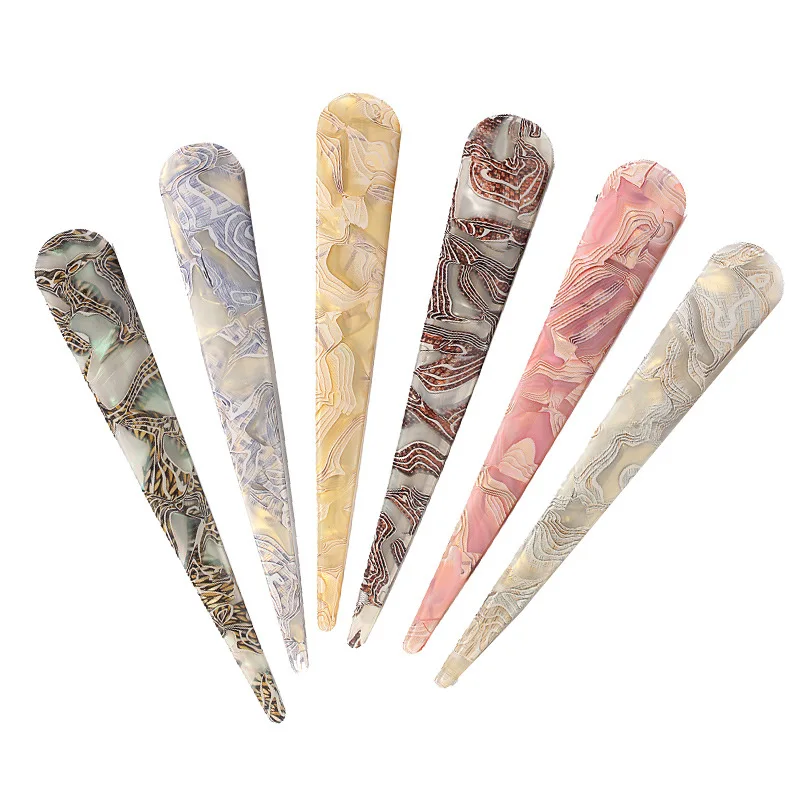 Заколка для волос женская, Модный изысканный элегантный акриловый прямоугольный Гудок с геометрическим шелковым узором, аксессуары для волос в подарок Заколка для волос женская, Модный изысканный элегантный акриловый прямоугольный Гудок с геометрическим шелковым узором, аксессуары для волос в подарок