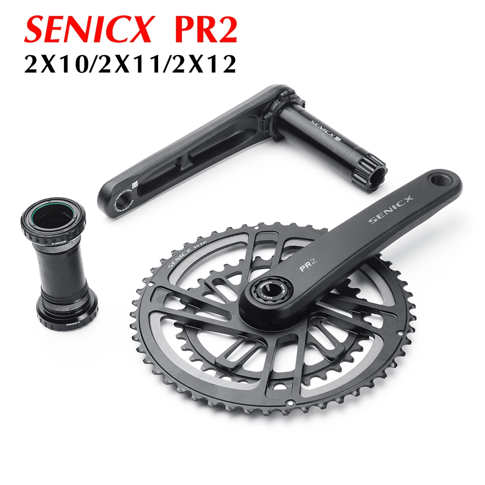 SENICX PR2 Road bike 2 x 10 /11/12 Speed Crankset 165mm/170mm / 175mm Crank 50/34T 53/39T 52/36T chainring for Road Folding Bike