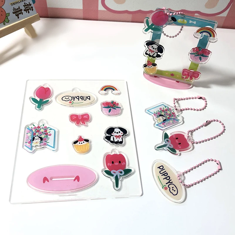 

3inch Tulip Puppy Acrylic Photocard Frame Card Sleeve DIY Photo Holder Desktop Decor Card Display Stand Photo Protection Sweet