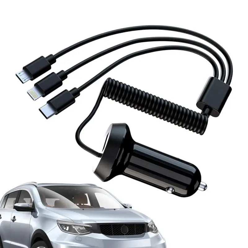 

Car Charger Adapter 17W USB Car Charger Adapter 3-in-1 QC 3.0 Car Charger Single Port Smart Digital Display Suitable For Most