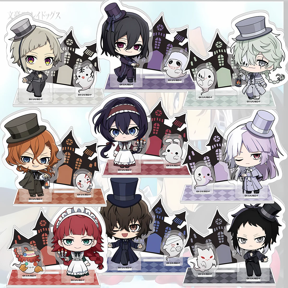 Фото Акриловая подставка с двойными аксессуарами по аниме Bungo Stray Dogs, 10 см, Дазай Осаму, декор ко Дню матери для рабочего стола, брелок №1