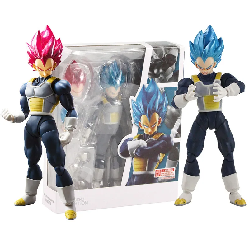 Фото Фигурки героев аниме Dragon Ball Z Shf Super Saiyan God Blue Vegeta, фигурки героев Dbz Guard, 16 см, игрушки, статуя, Коллекционная модель, кукла в подарок №4