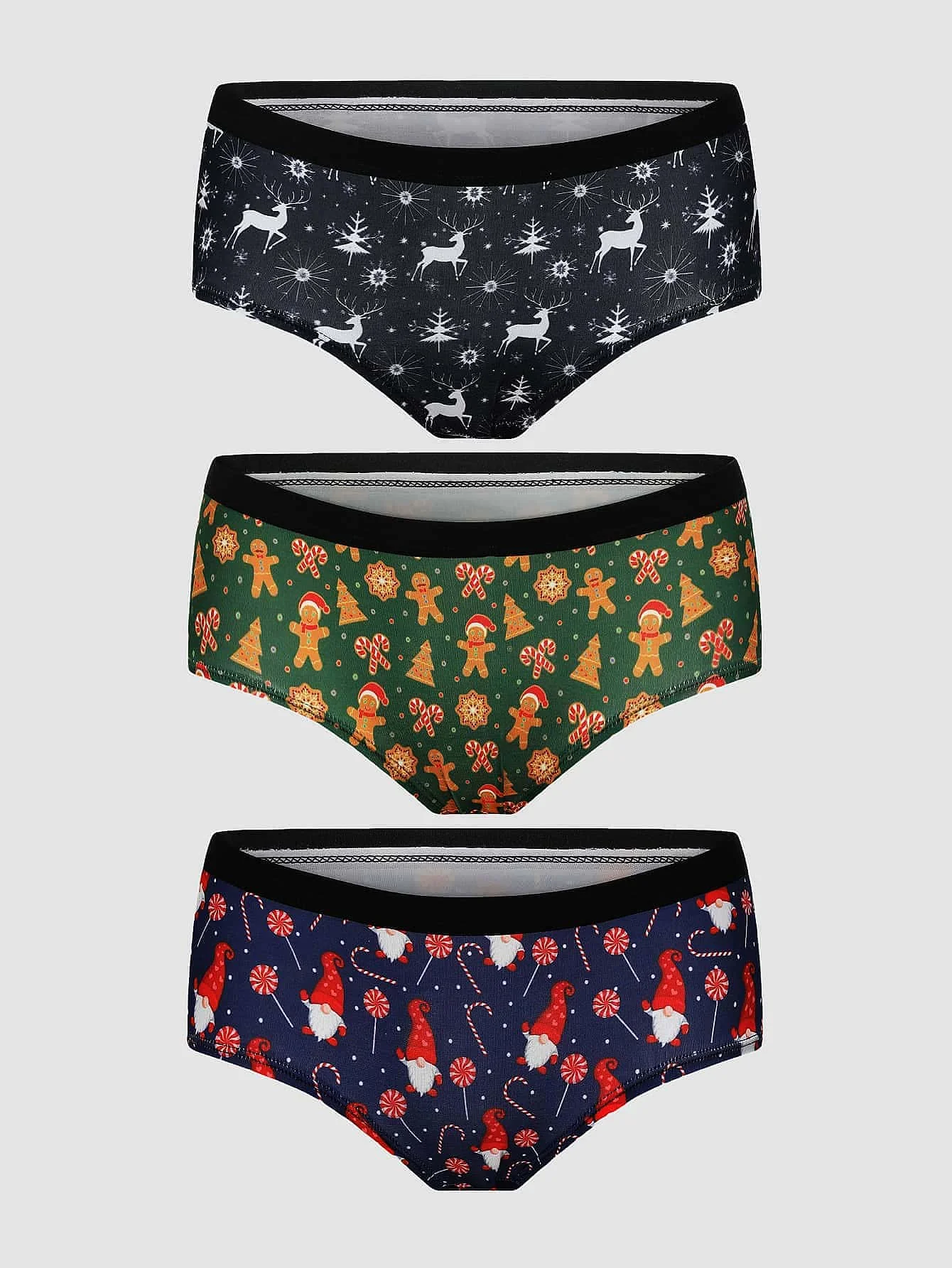 Morvia 3 шт. женское бикини хипстерский Санта-олень снежные хлопья пряничный