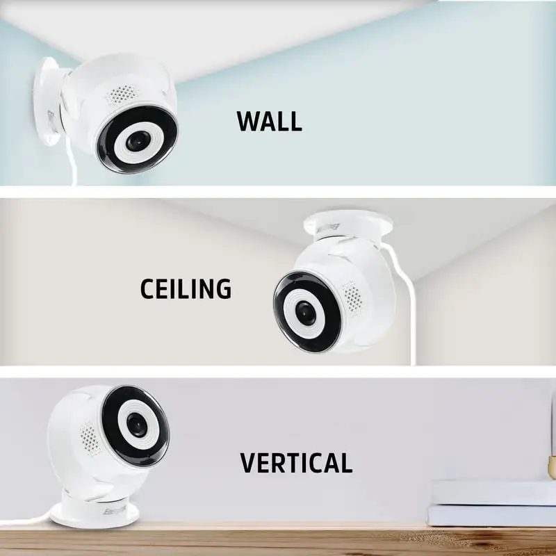 

Wi-Fi Indoor Security Camera, 1080P Full HD, USB, Cloud/Micro-SD Card, White