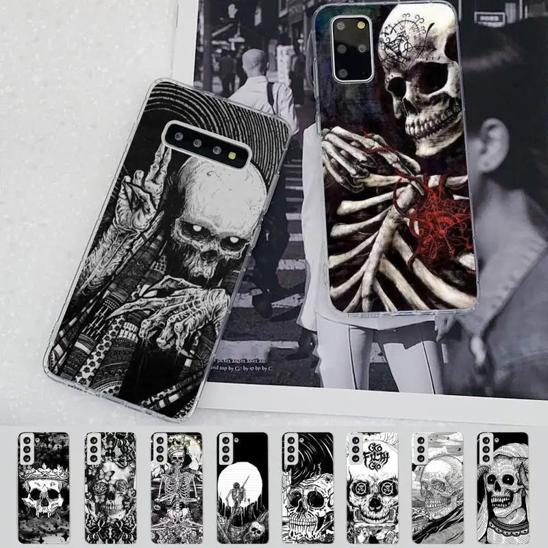 

Gothic Fashion Skull Phone Case for Samsung S21 A10 for Redmi Note 7 9 for Huawei P30Pro Honor 8X 10i cover