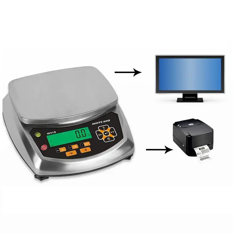 

W31S Electronic Balance Gram Label Printing Barcode Printing Stainless Steel Weighing Scale