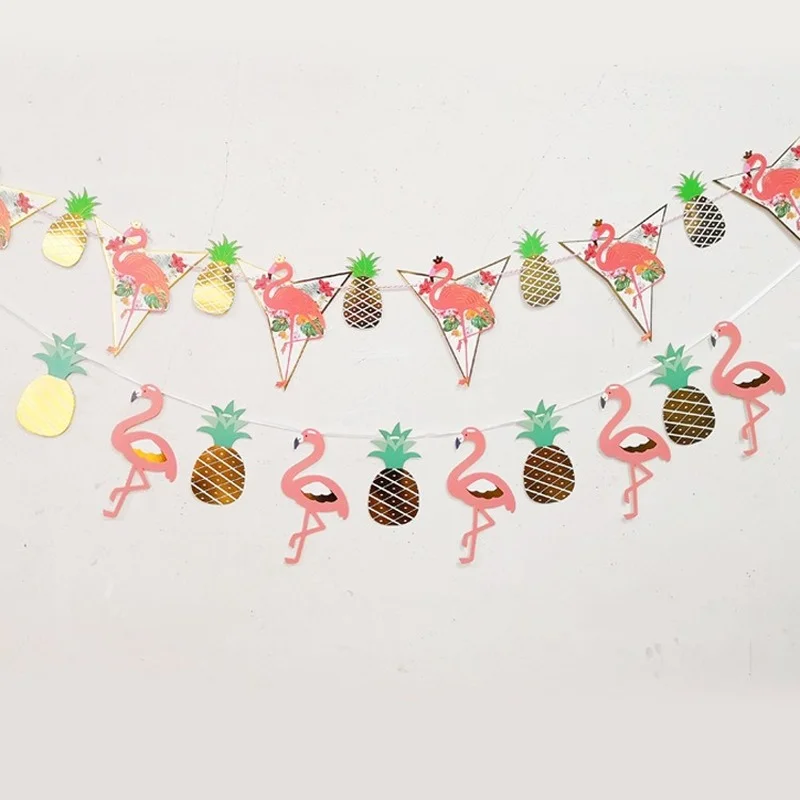 

Hawaii Party Luau Flamingo Party Flamingo Banner Garland Decoration Pineapple Summer Party Birthday Hawaiian Party Decoration