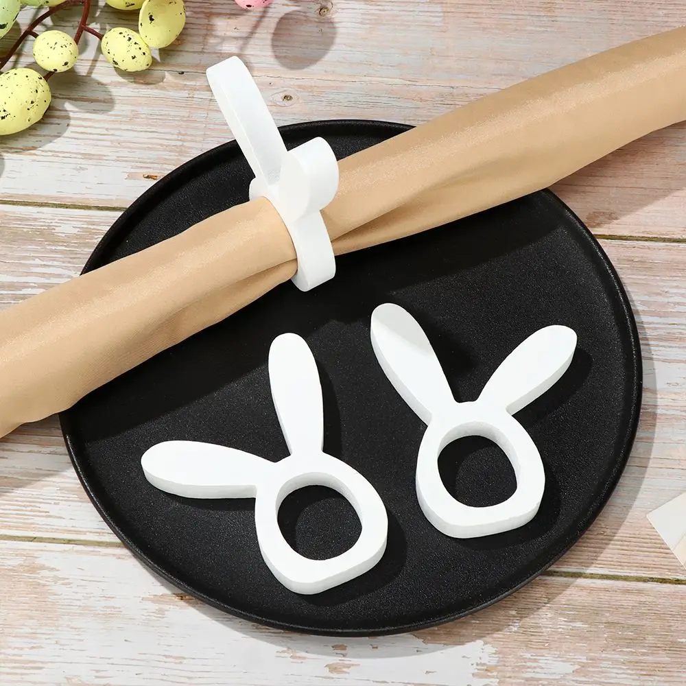 

Wooden Party Supplies Table Accessories Rabbit Napkin Rings Napkin Holder Decor Napkin Fixing Ring Easter Supplies