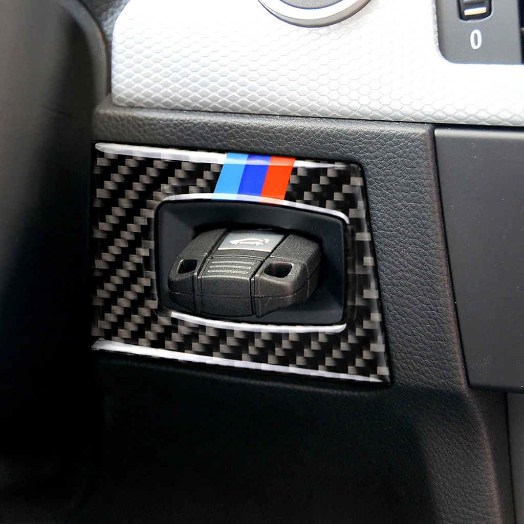 

Carbon Fiber Car Ignition Switch Key Hole Cover Interior Trim Sticker For BMW 3 Series E90 E92 E93 2005-2013 Car Accessories
