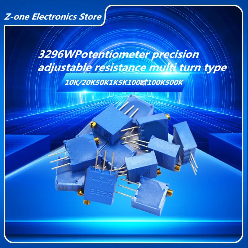 

10PCS 3296W Trimmer Potentiometer 1K 2K 5K 10K 100K 103 100R Potentiometer Precision Adjustable Resistance Multiturn Type