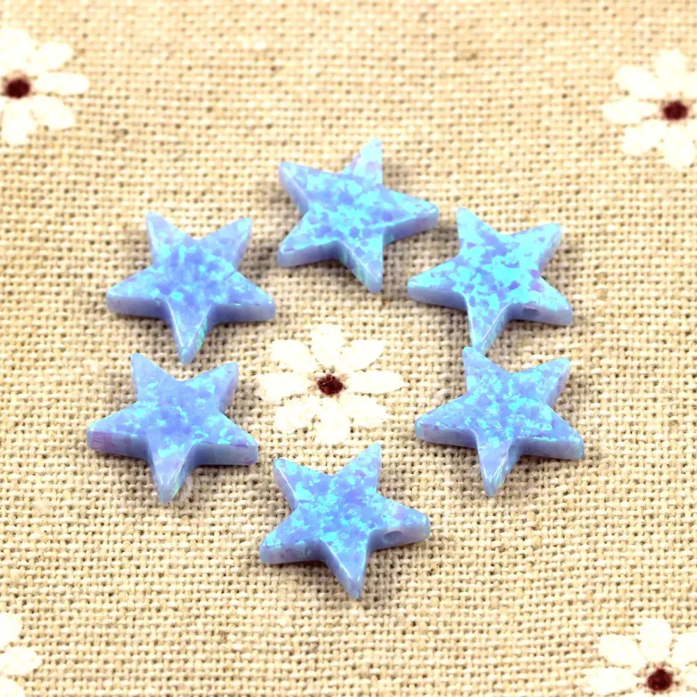 (2 шт./5 шт./лот) 10 мм синий op06 и белый OP17 в форме звезды синтетический опал