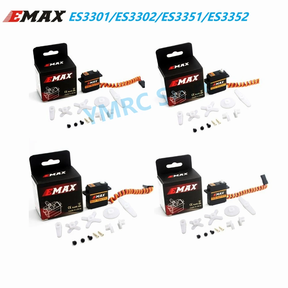 4 шт. EMAX ES3301 ES3351 ES3302 ES3352 9 мм 4,8-6 в металлическая/пластиковая Шестерня аналоговый/цифровой сервопривод для радиоуправляемого дрона планера самолета