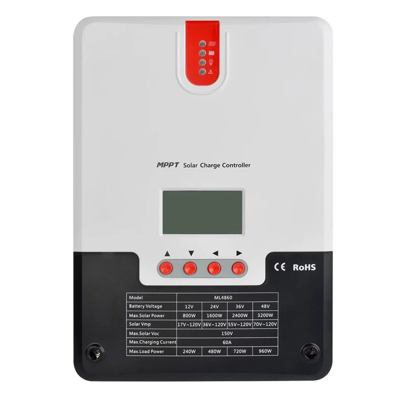 Солнечный контроллер 20A-60A MPPT12V24V ЖК-дисплей литиевая батарея свинцово-кислотный