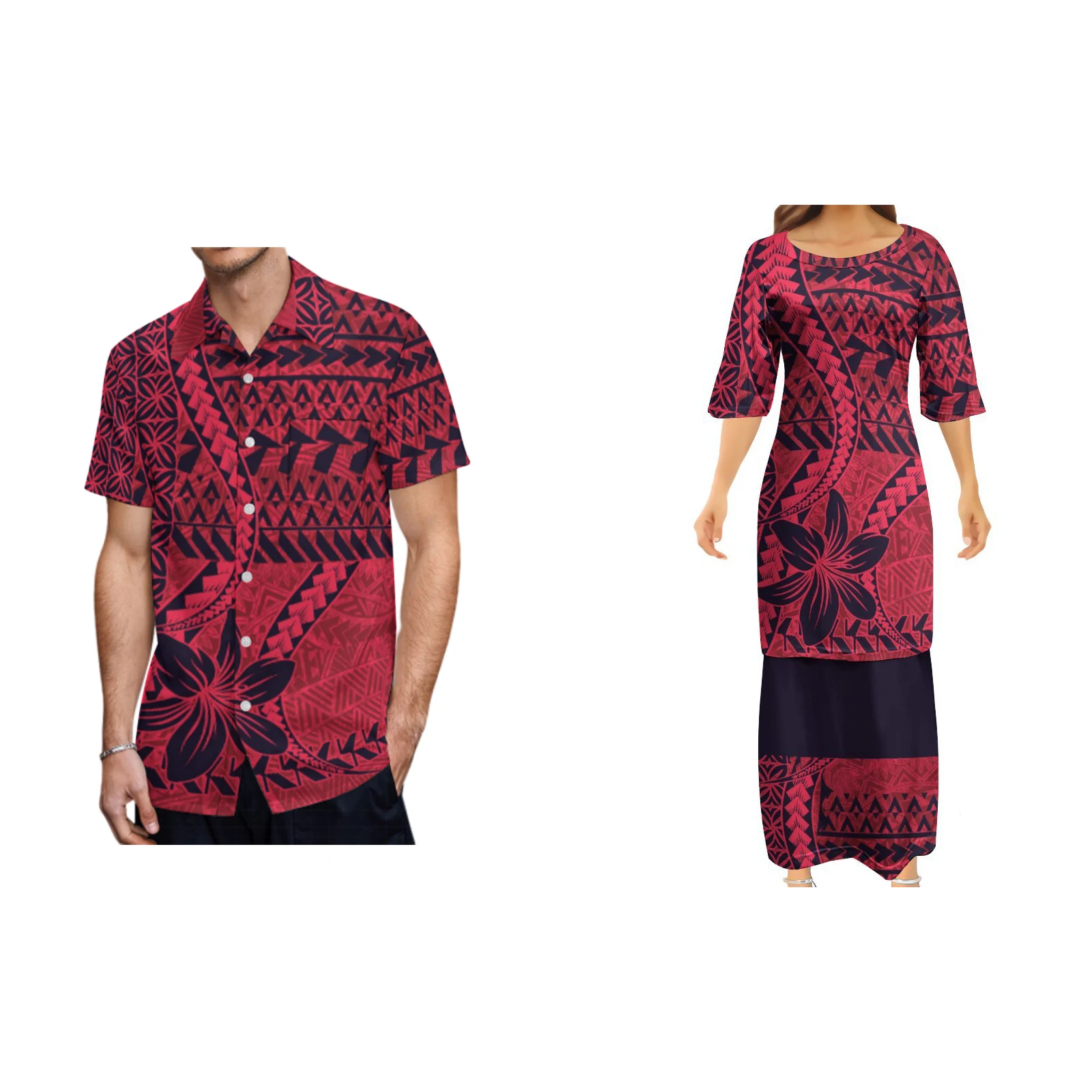 Новый дизайн пользовательский полинезийский пулетasi Самоа комплект платьев