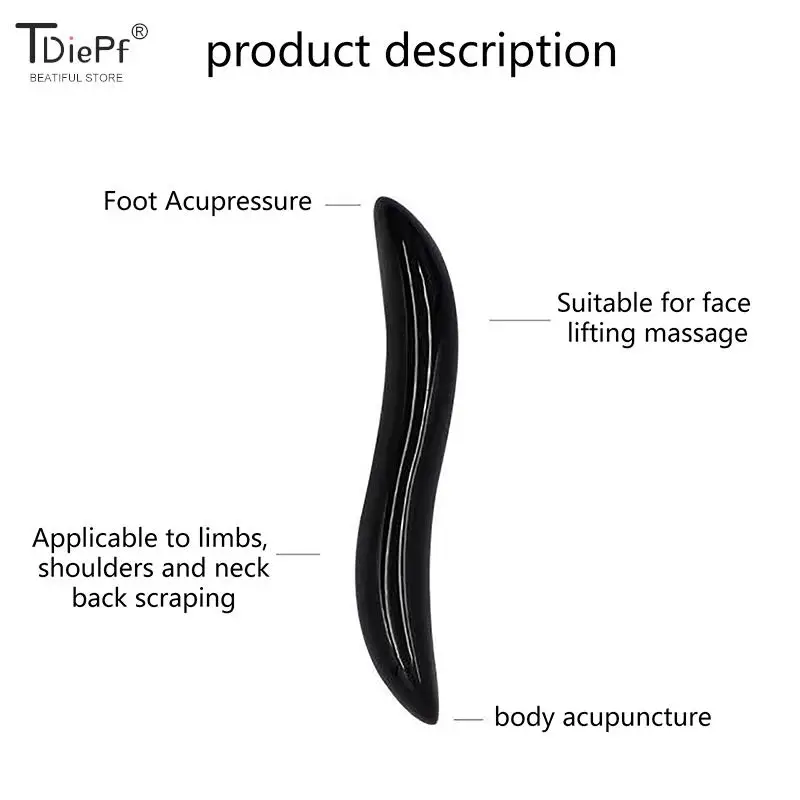 

Black Obsidian Gua Sha Scraping Facial Massage Tool Natural Jade Stone Board for SPA Acupuncture Therapy Trigger Point for Body