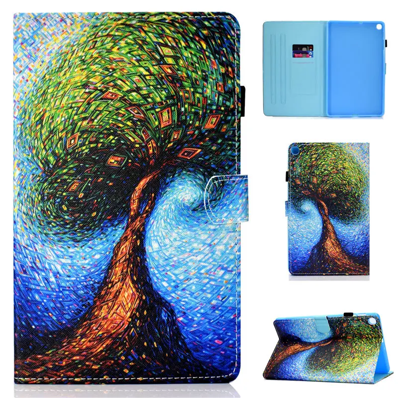 

Мультяшный чехол для планшета Samsung Galaxy Tab A 10,1 2019, T510, T515, SM-T510, Обложка, чехол, раскрашенный флип-чехол с подставкой + ручка