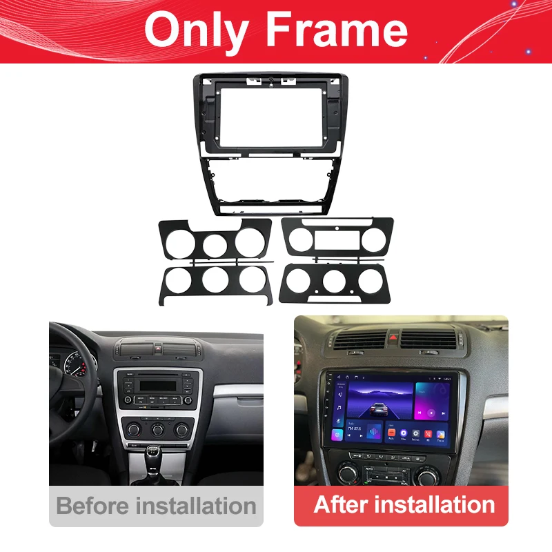 

Для Skoda Octavia 2007-2014: 10-дюймовая автомагнитола Android с GPS, мультимедийная система, рамка для установки на приборную панель.