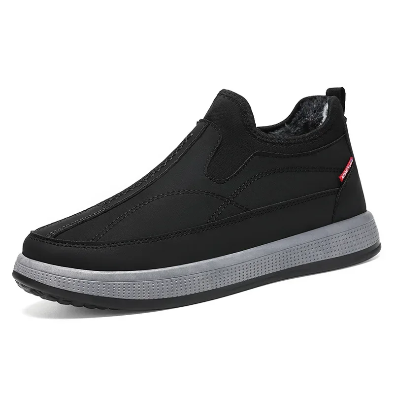 Mens Snow Boot Winter Cotton Comfortable Velvet and Thickening Shoes Simple Outdoor Waterproof Shoe Warm Wear-resistant Model
