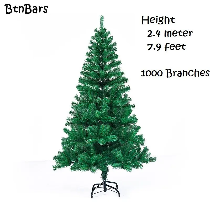 

Искусственная Рождественская елка, 2,4 м, 7,9 футов, 1000 ветвей, украшение для дома, для торгового центра, для помещений и улицы, декоративные дек...