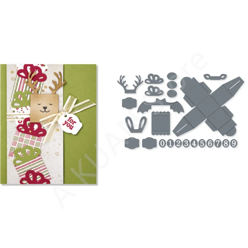 

Christmas Design Metal Cutting Dies And Clear Stamps For Scrapbooking Greeting Card Crafts Decoration Handmade 2022 New Arrival