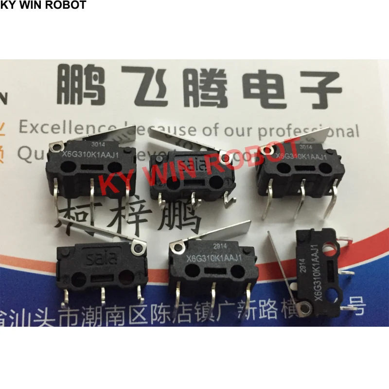 

1PCS/lot Swiss SAIA X6G310K1AAJ1 micro-small micro switch with curved foot 3 feet with swing rod stroke limit