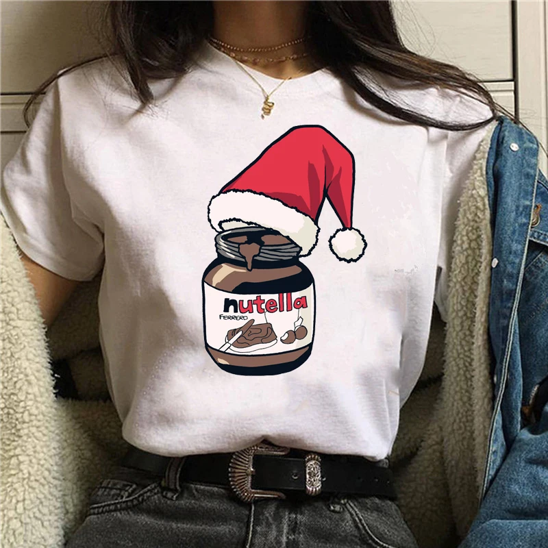

Harajuku Nutella Cartoon Print Women Tshirts Kawaii T Shirt Summer Top Loose Short Sleeve Plus Size Tee Femme s