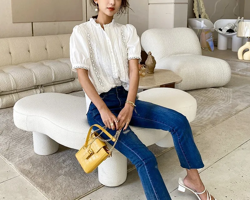 

Korean Women's Shirt Temperament Commute Shirts Summer New Short Sleeve Tops