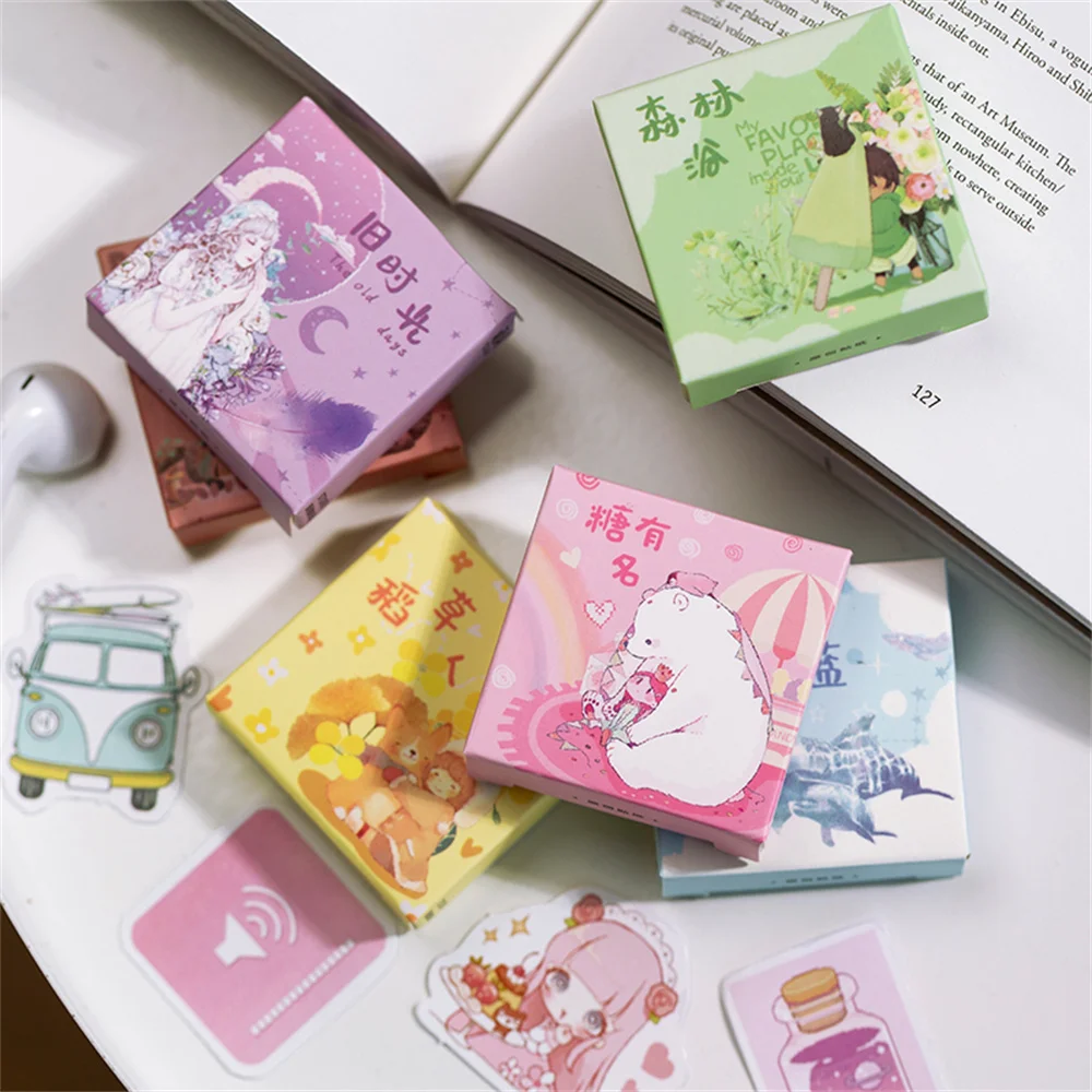 

300pcs Cute 6 Designs Sticker Material Scrapbooking Stationery Stickers Collage Handbook Diary DIY Decorative Sealing Sticker