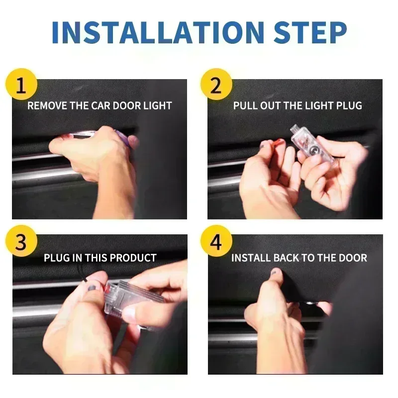 2 шт. светодиодный автомобильный дверной приветственный логотип Ghost Shadow Light