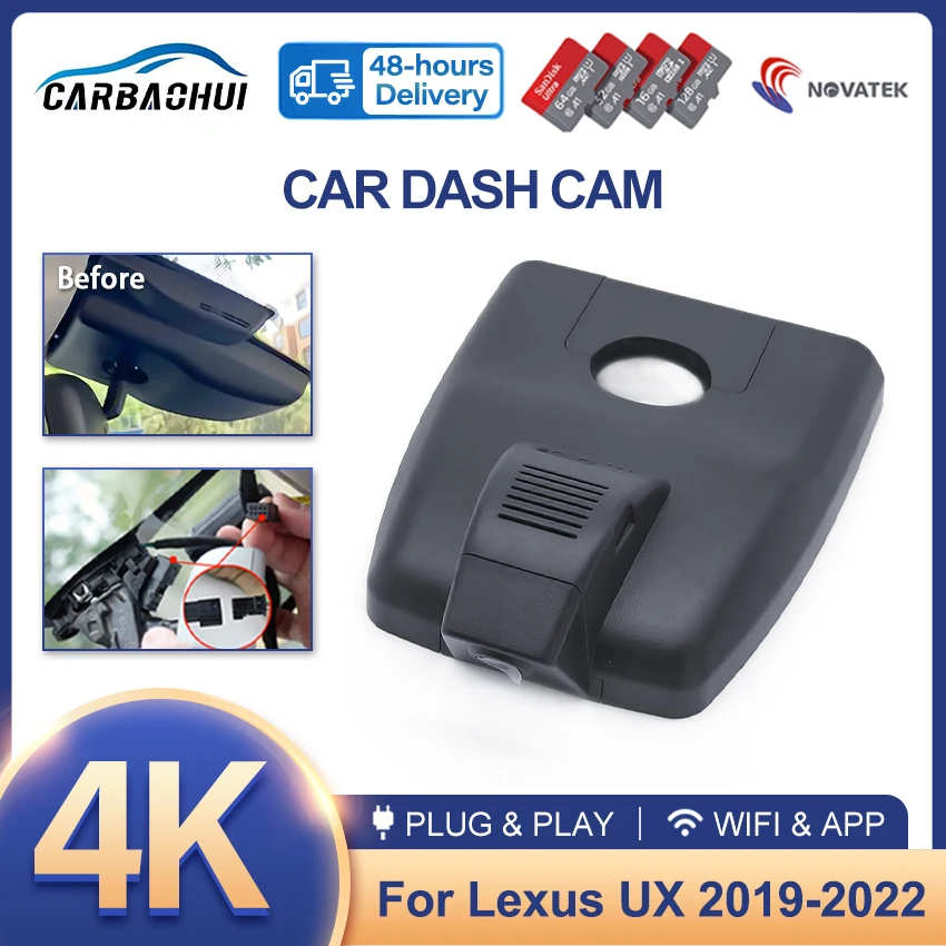 Plug and Play Car 4K HD DVR Video Recorder Dash Cam Camera UHD Night Vision For Lexus UX 2019-2022,High Quality Wireless DashCam