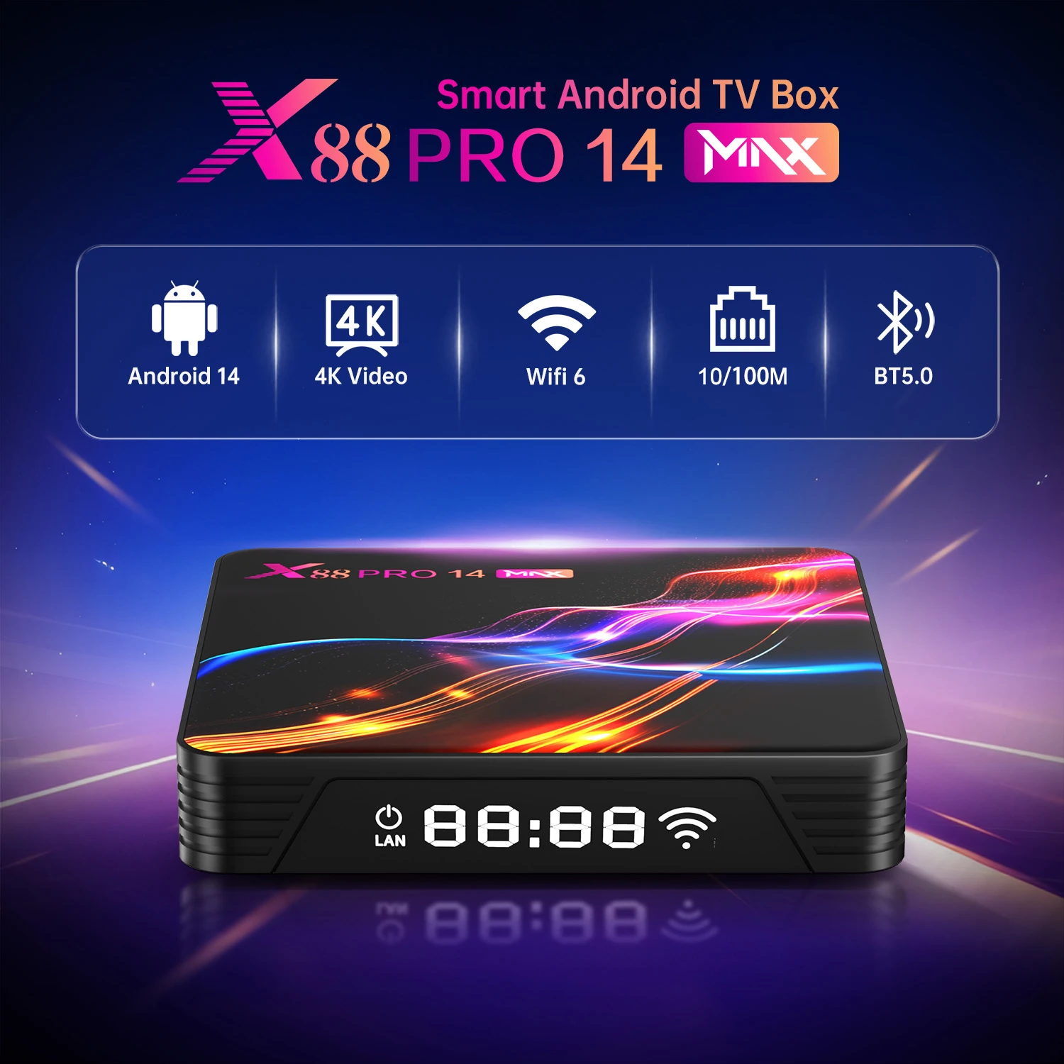 Фото X88 Pro 14 Max TV Box Android 14 Rockchip RK3528 8K HD Smart TVBOX WIFI6 BT5 Магазин приложения Набор TOP Box X88Pro14 №2