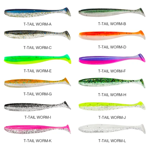 TSURINOYA T Tail Worm 100мм/120мм - Приманка для рыбалки — изображение товара