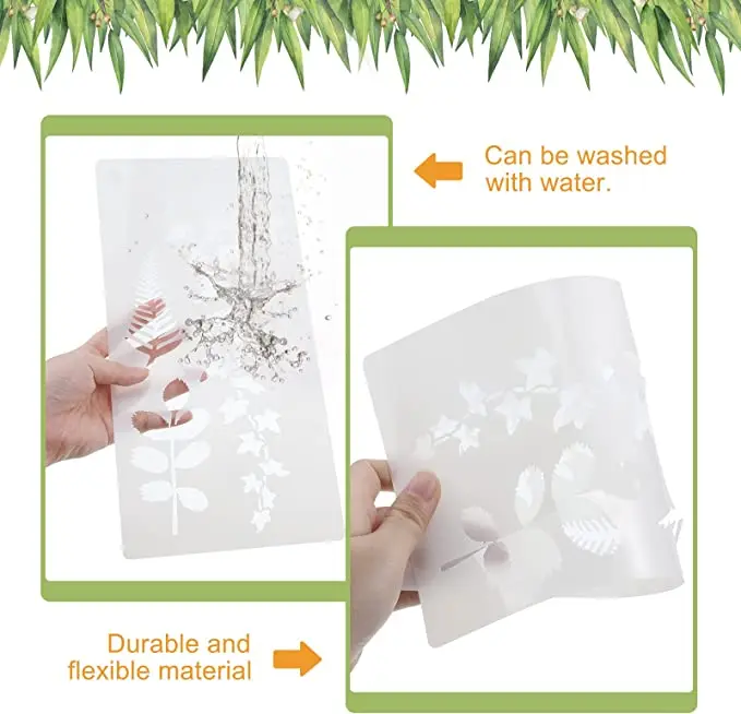

16 Pieces Painting Stencil Sheet Hollow Template Washable Learning