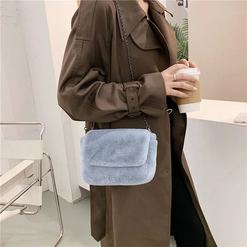 

Популярная пушистая сумка CIKER, женская сумка, новая модная пушистая осенне-зимняя сумка-мессенджер через плечо с цепочкой