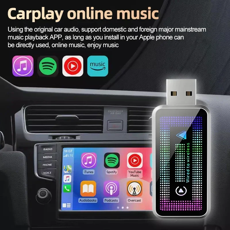 2 в 1 Mini Carplay Box Wireless & Android Auto AI проводной к беспроводному для BMW Auai MG Lada Dacia Opel Dodge Lexus