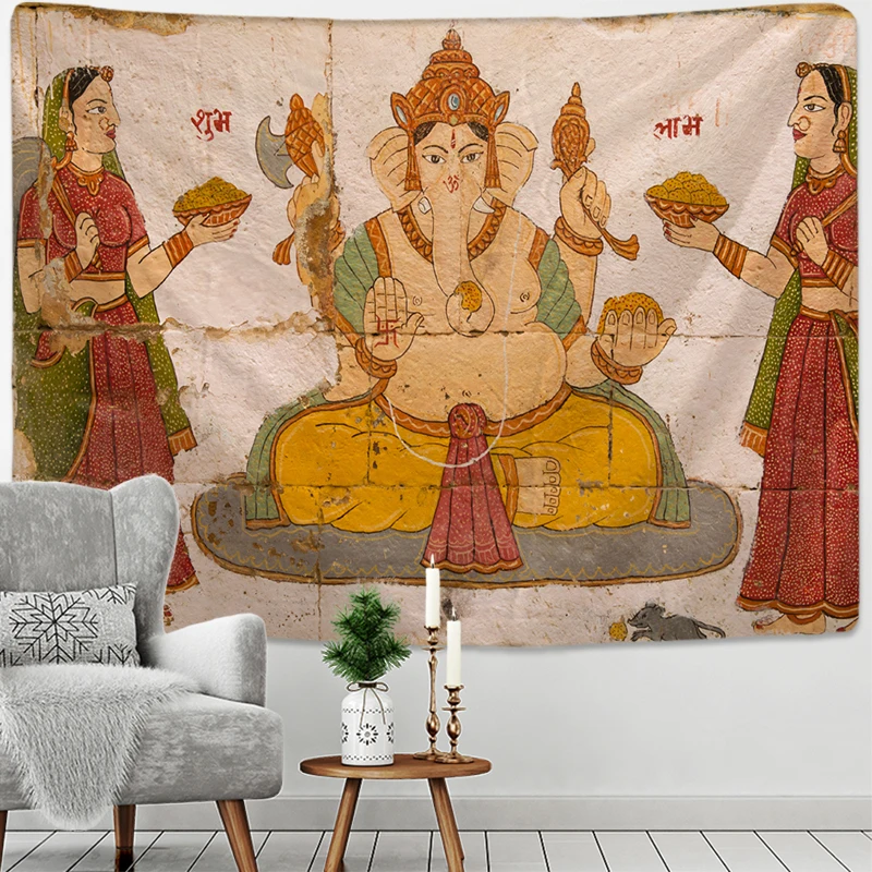 Гобелены с изображением бога слона мандалы настенный гобелен разных размеров