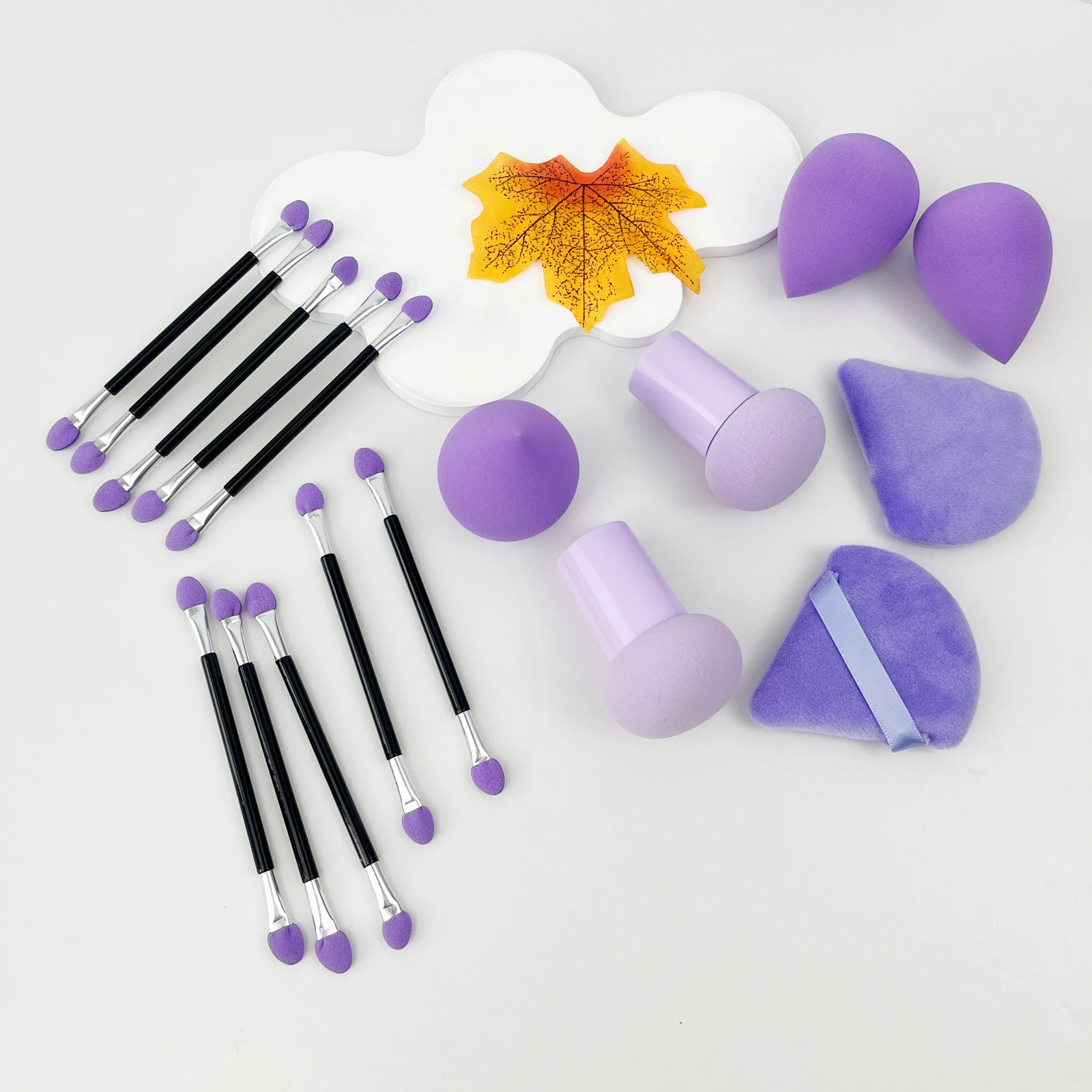 17 шт. пурпурная Кисть для макияжа треугольные губки-палочки держатель губки в