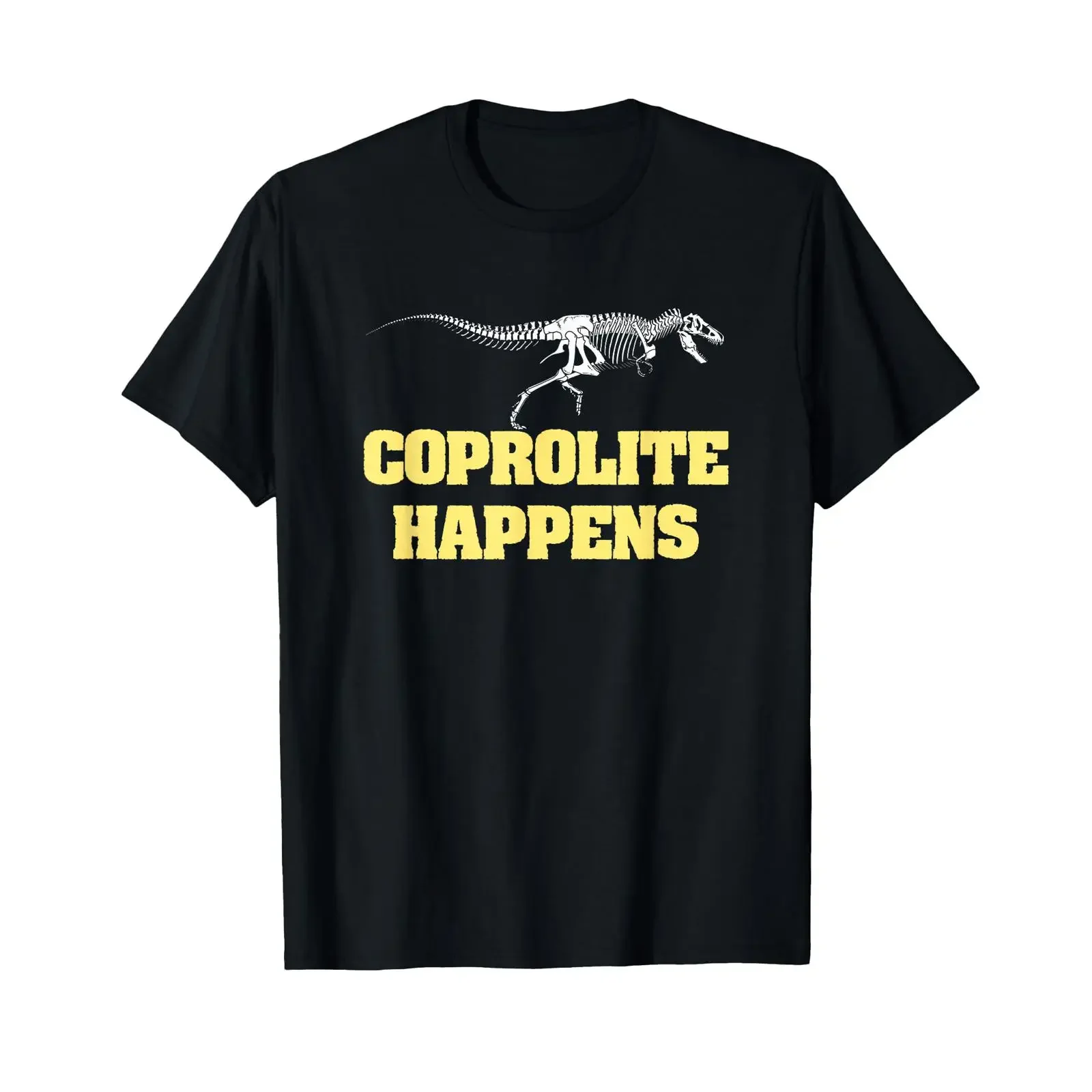 Фото Футболка Coprolite Happens Funny T Rex Dinosaur в винтажном стиле, с эффектом потертости, универсальная, повседневная, мягкая, стильная, дизайнерская одежда, модная, слегка состаренная №1