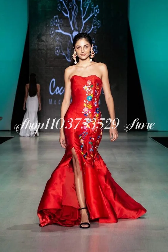 Мексиканские свадебные платья с цветочной вышивкой милое платье-футляр