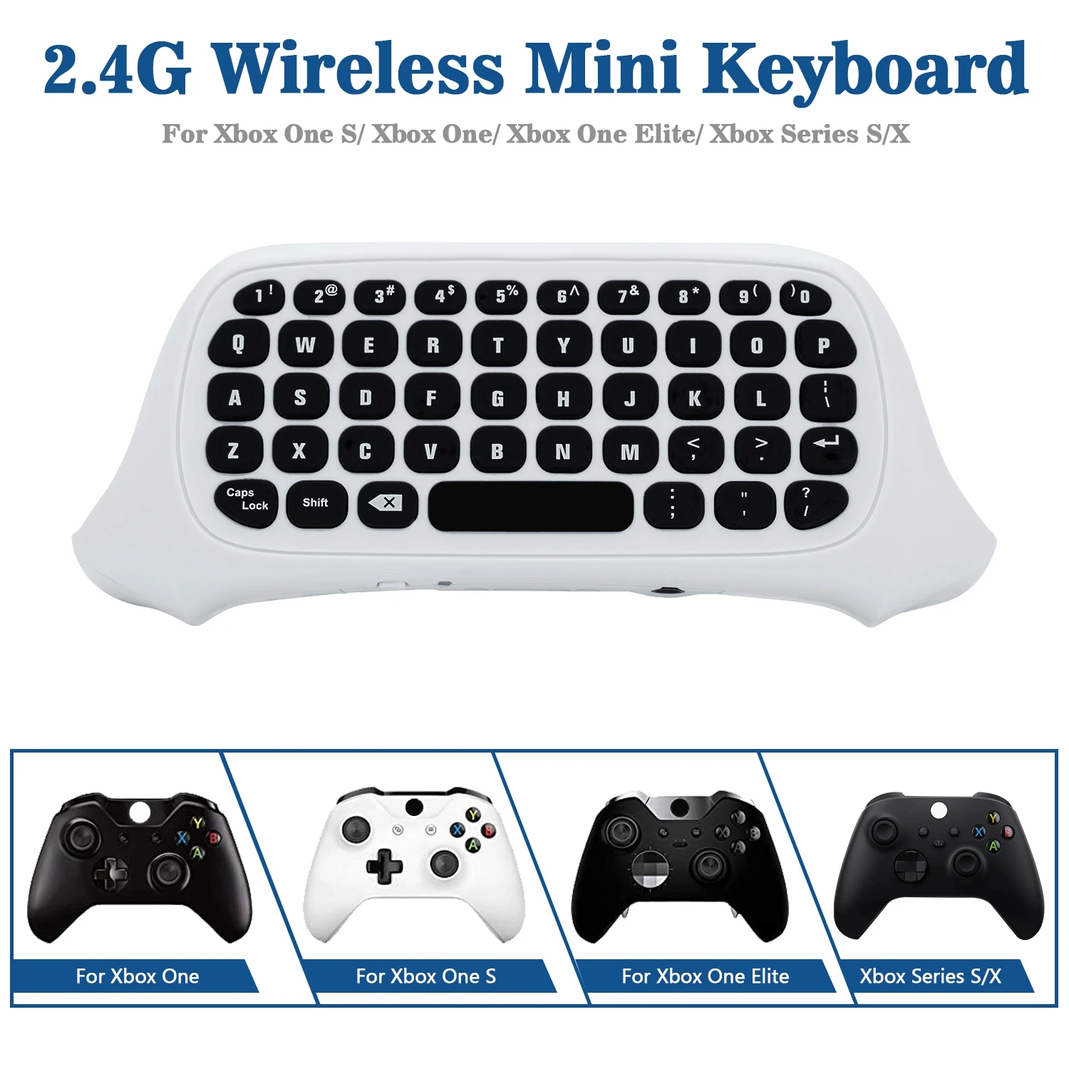 

Portable Wireless Gaming Keyboard USB 2.4G Wireless Chatpad Message Keyboard for Xbox One Controller Black LHB99